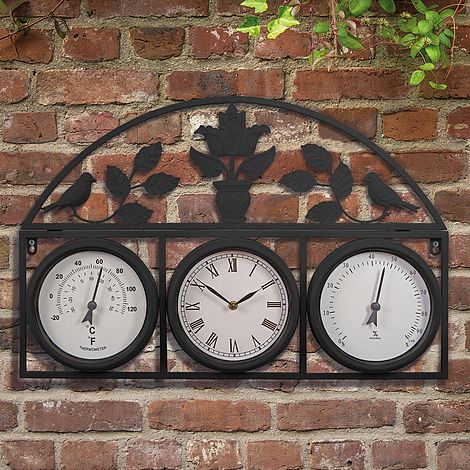 Garden Wall Clock - Black
