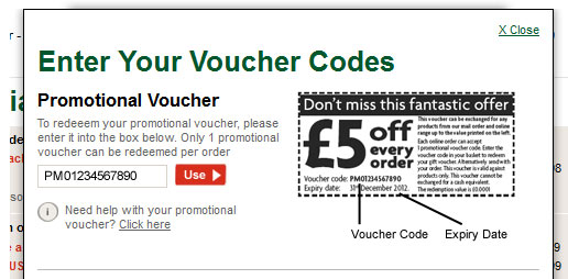 promotional voucher pop up example