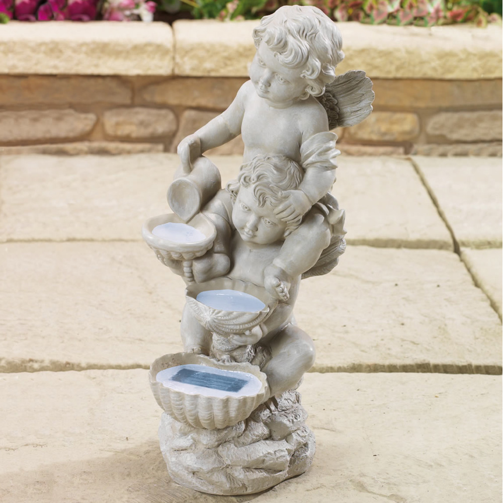 Solar Cherub With Cascading Lights