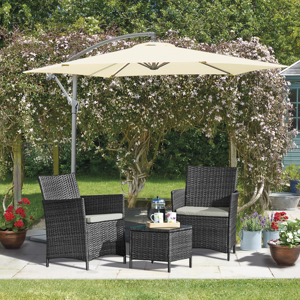 Seville Rattan Garden Bistro Set - Grey