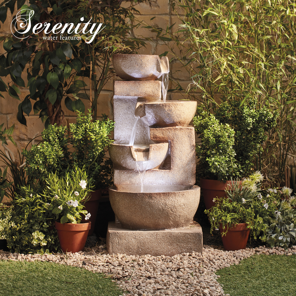 4 Tier Laguna Cascade Water Feature With Light