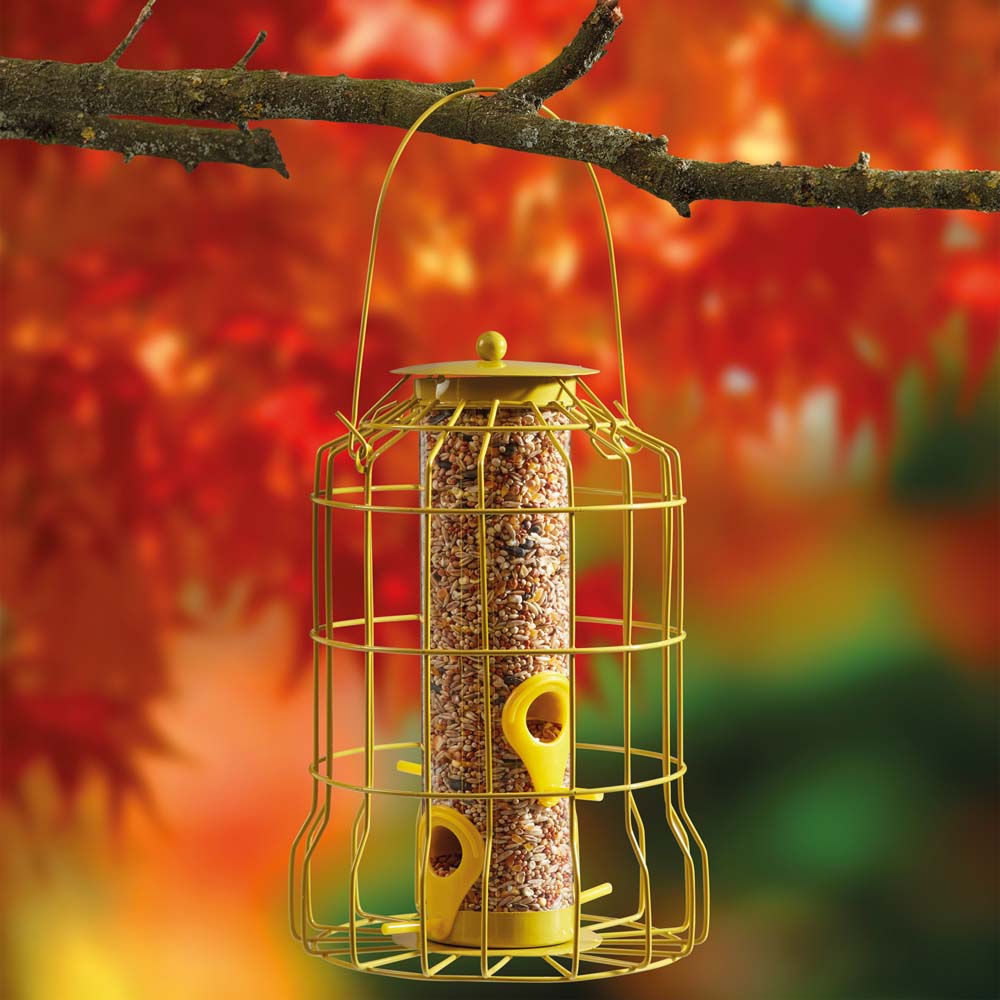 Kingfisher Yellow Powder Coated Squirrel Proof Guard Seed Feeder