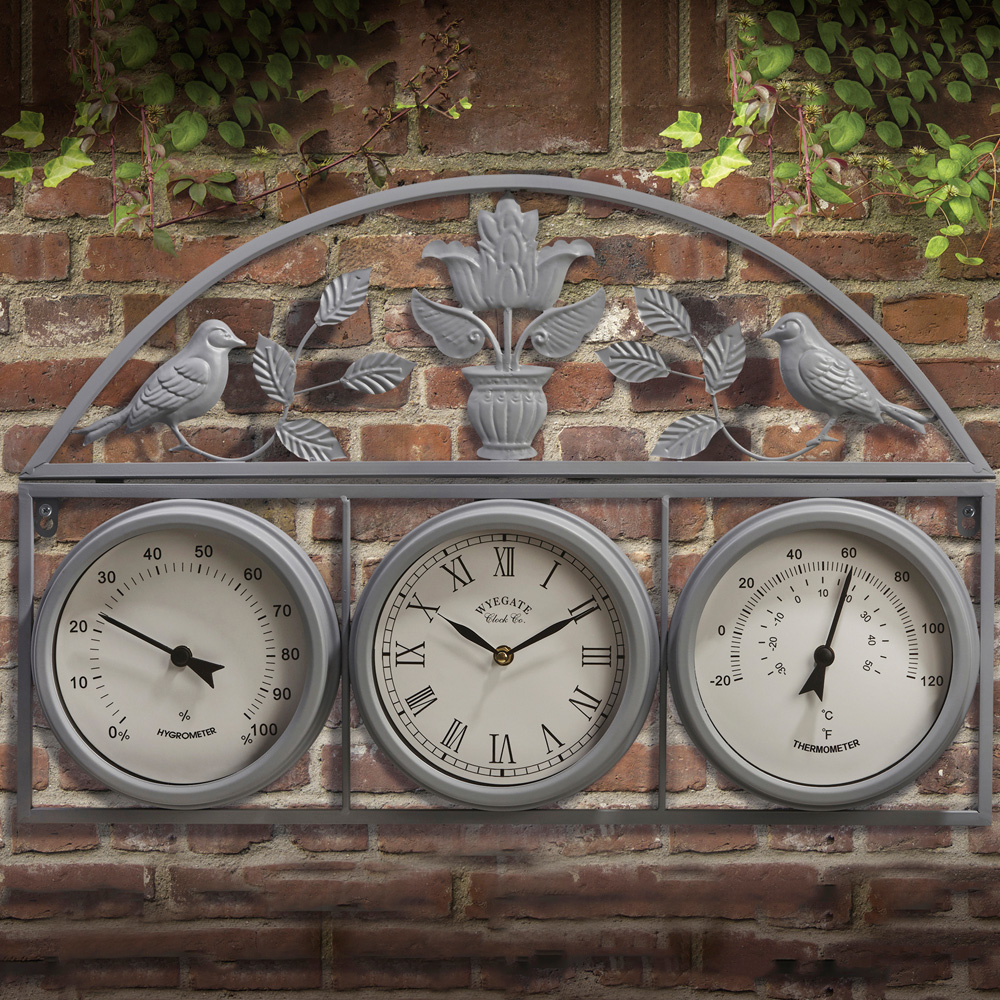 Garden Wall Clock - Grey