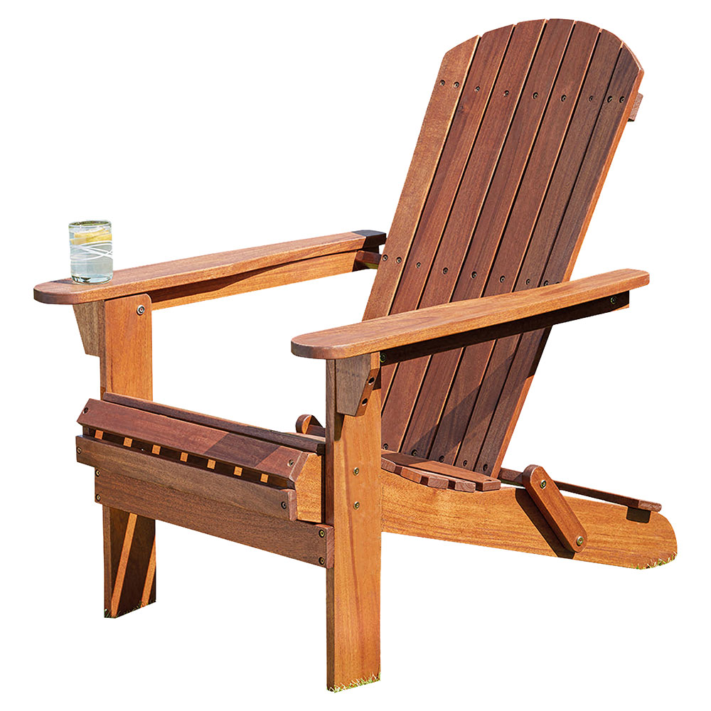 Garden Life Acacia Hardwood Folding Adirondack Chair Van Meuwen