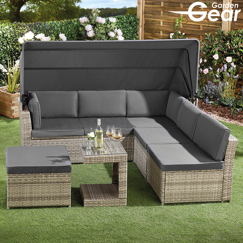 Garden Gear California Rattan Daybed with Canopy