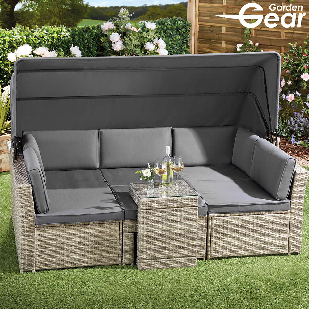 California Rattan Daybed With Canopy