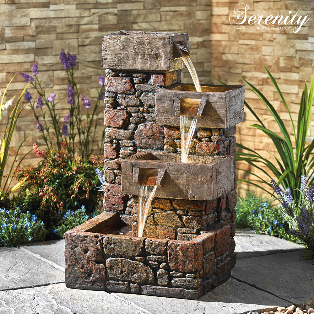 Serenity Cubic Cascading Pebble Wall Water Feature