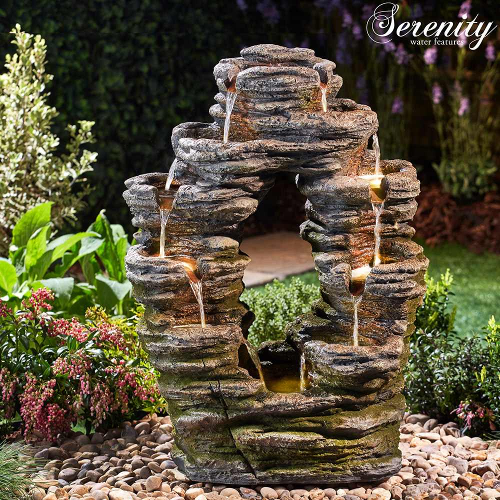 Serenity Double-Sided Rock Cascade Water Feature