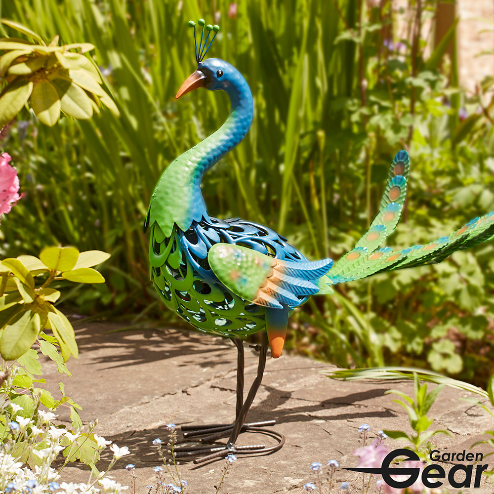 Garden Gear Metal Peacock Garden Ornament