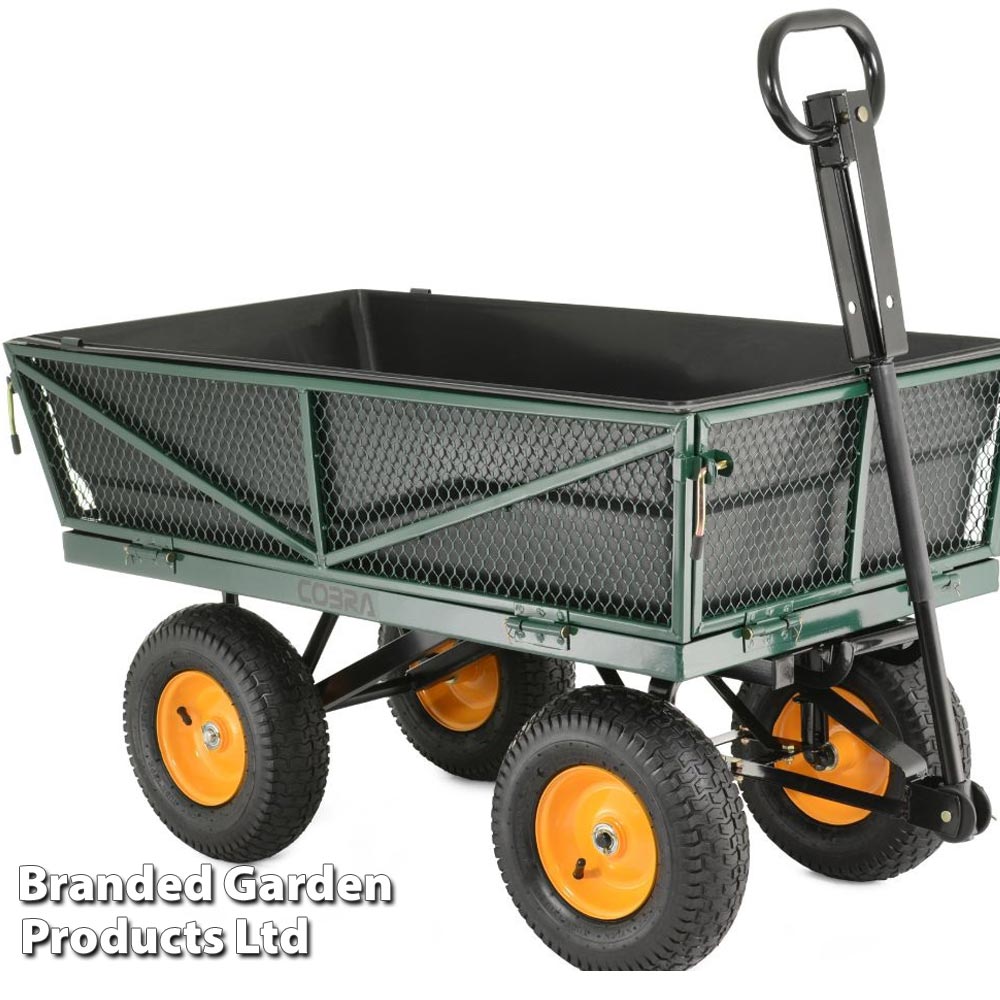 Cobra Hand Cart 10 Pneumatic Tyres Steel Mesh Body 300kg