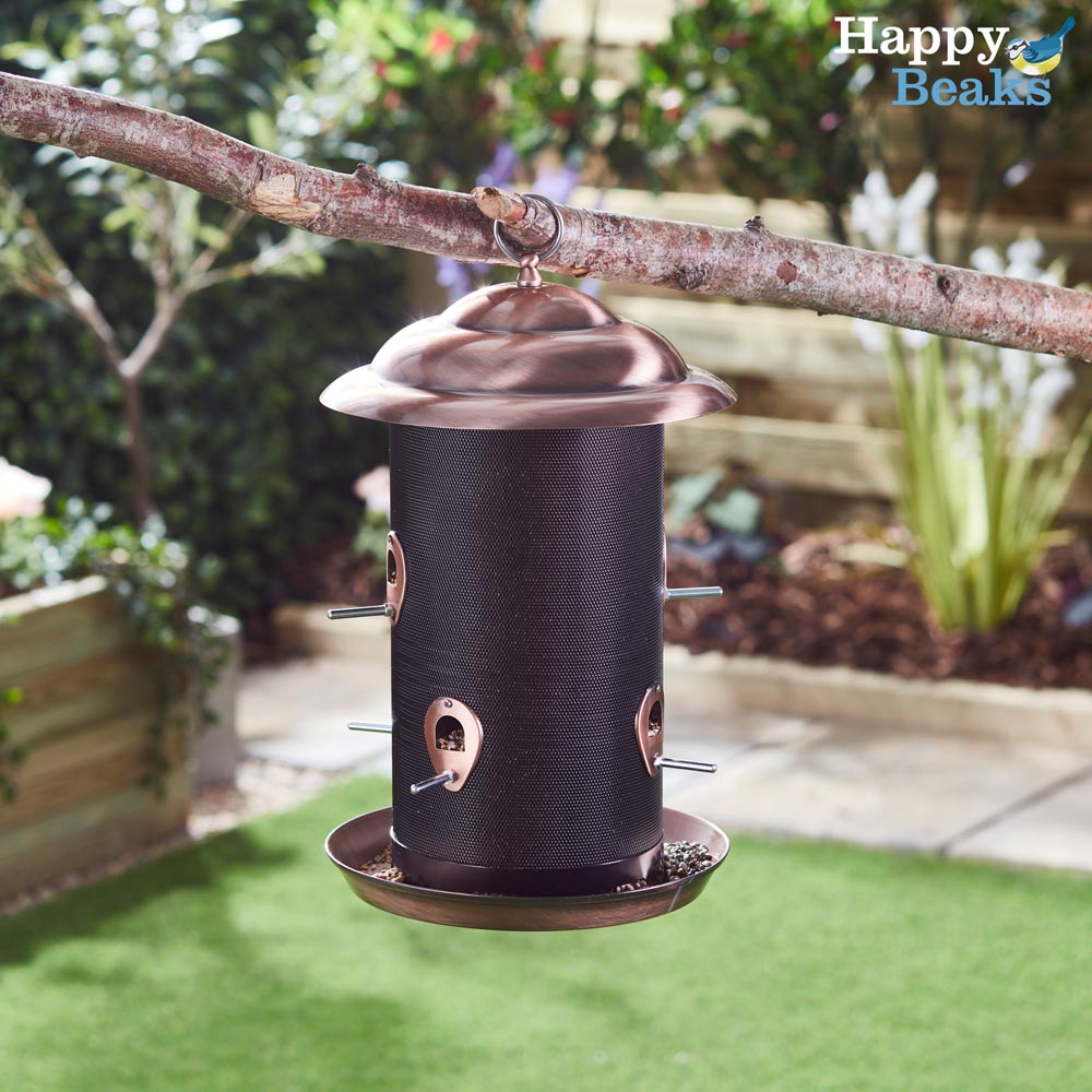 Happy Beaks Copper Finish Seed Feeder