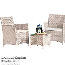 Seville Rattan Garden Bistro Set - Snow Grey