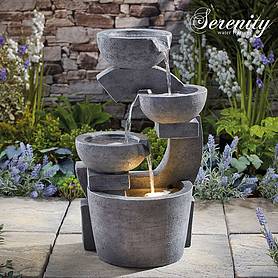 Serenity Sculpted Four-Tier Bowl Water Feature