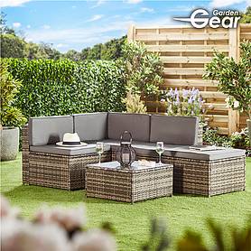 Garden Gear Milan Rattan Lounge Sofa Set - Dark Grey