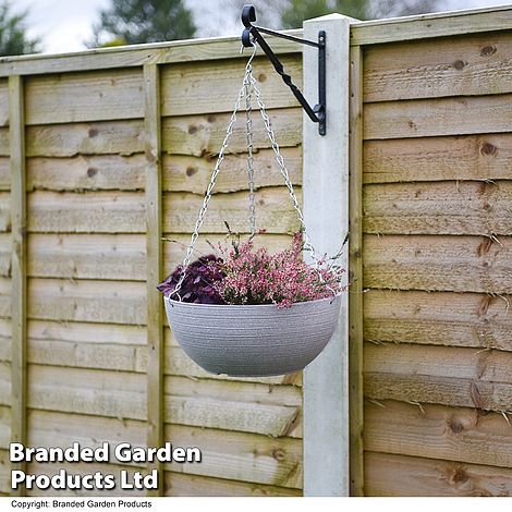 Large Grey Stone Effect Hanging Basket