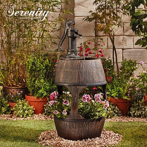 Barrel Fountain Planter