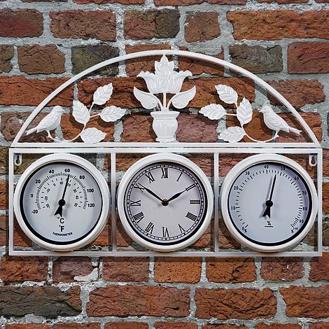Garden Wall Clock - Cream
