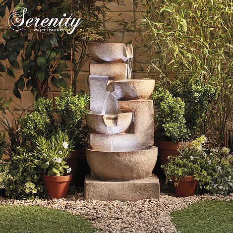 4 Tier Laguna Cascade Water Feature With Light