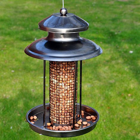 Kingfisher Pewter Effect Lantern Nut Feeder