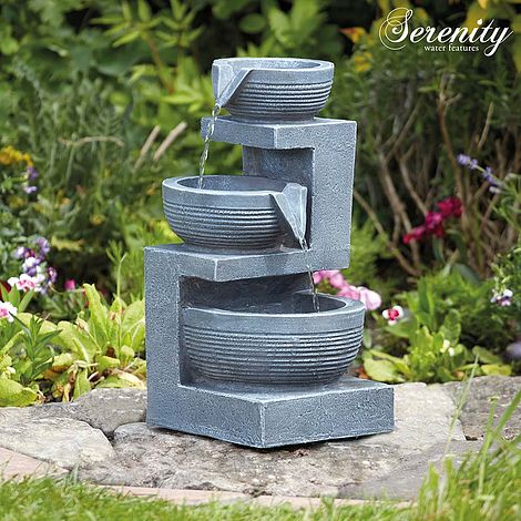 Serenity Tiered Bowl Indoor and Outdoor Water Feature