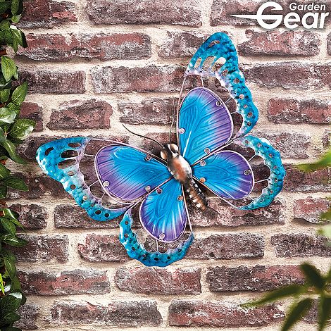 Garden Gear Metal and Glass Butterfly Wall Art