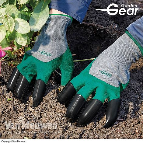 1Pair with 4 Fingertips Claws Quick & Easy to Dig and Plant Safe for Rose Pruning Green Claws Garden Gloves Digging & Planting Nursery Plants,Best Gift Gardening Tool 