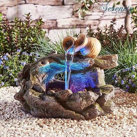 Serenity Table-Top Woodland Pouring Pots Water Feature