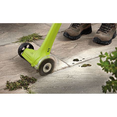 Costway Electric Weed Sweeper Cordless Paving Grout Cleaner Patio w/ Nylon&  Steel Brush 