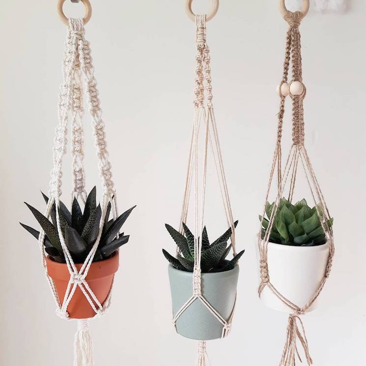 handmade macrame hangings for indoor plants falastudio